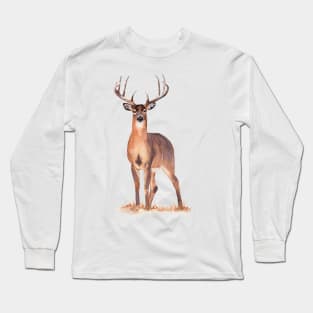 Watercolor deer painting. Long Sleeve T-Shirt